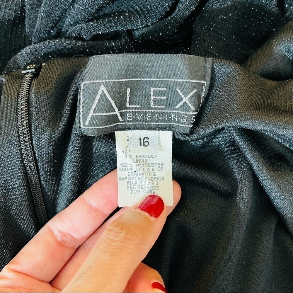 Alex Evenings 2-Piece Glitter Embellished Jacket Dress Women Size 16 Black - Picture 13 of 16